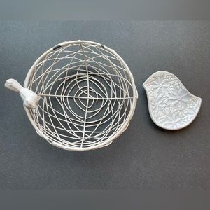 Grassland Road bird trinket tray and metal basket.